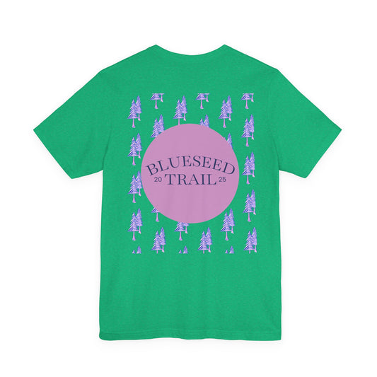 BlueSeed Trail T‑Shirt – Retro Purple Trees Graphic Tee
